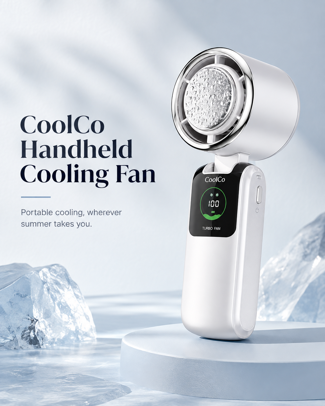 CoolCo™ Turbo Handheld Fan – Portable Rechargeable Cooling Fan