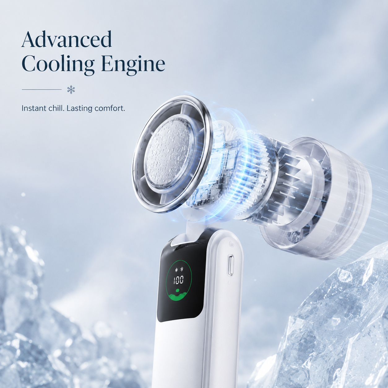CoolCo™ Turbo Handheld Fan – Portable Rechargeable Cooling Fan